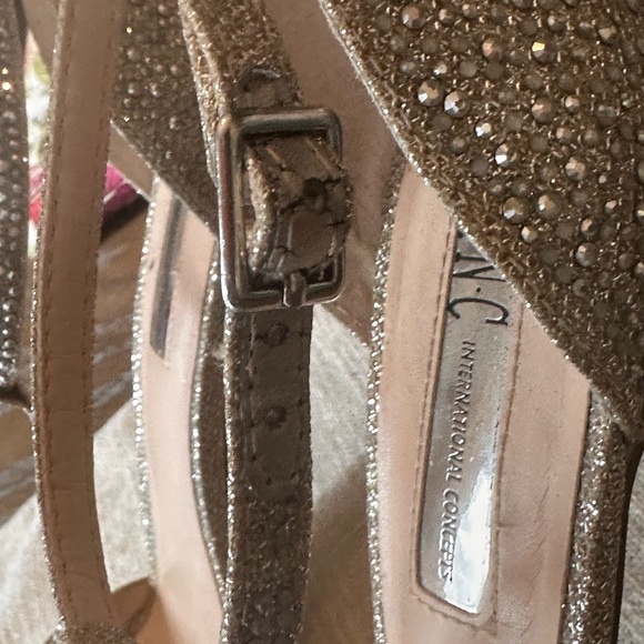 INC International Concepts Glittering Silver Heels - Picture 5 of 15